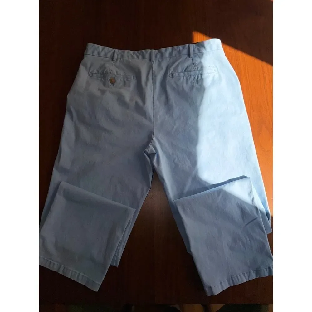 IZOD Saltwater Stretch Straight Fit Chino Pants Light Blue - Size 36x32